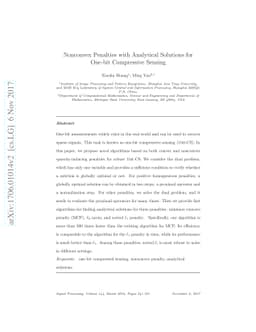 Nonconvex penalties with analytical solutions for one-bit compressive
  sensing
