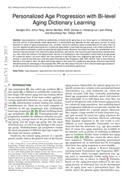Personalized Age Progression with Bi-level Aging Dictionary Learning