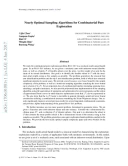 Nearly Optimal Sampling Algorithms for Combinatorial Pure Exploration