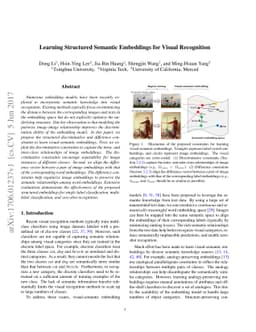 Learning Structured Semantic Embeddings for Visual Recognition
