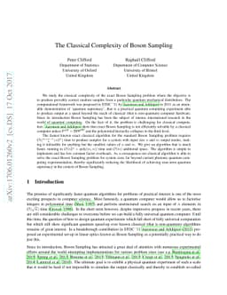 The Classical Complexity of Boson Sampling