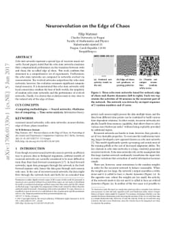 Neuroevolution on the Edge of Chaos