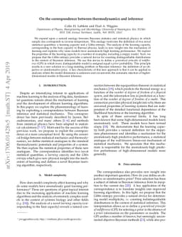 On the correspondence between thermodynamics and inference