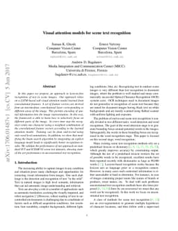 Visual attention models for scene text recognition
