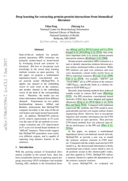 Deep learning for extracting protein-protein interactions from
  biomedical literature