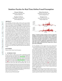 Stateless Puzzles for Real Time Online Fraud Preemption