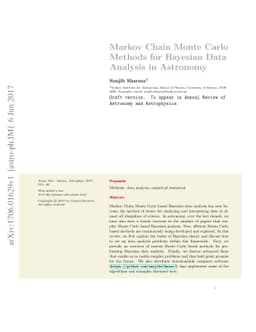 Markov Chain Monte Carlo Methods for Bayesian Data Analysis in Astronomy
