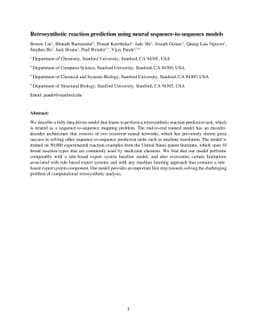 Retrosynthetic reaction prediction using neural sequence-to-sequence
  models