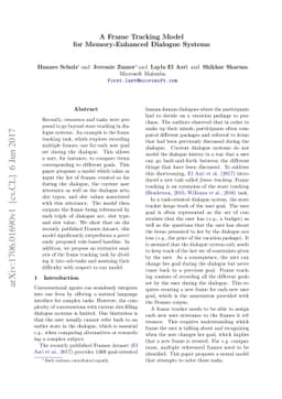 A Frame Tracking Model for Memory-Enhanced Dialogue Systems