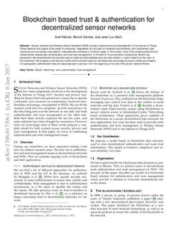 Blockchain based trust & authentication for decentralized sensor
  networks