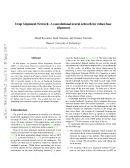 Deep Alignment Network: A convolutional neural network for robust face
  alignment