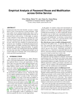 Empirical Analysis of Password Reuse and Modification across Online
  Service
