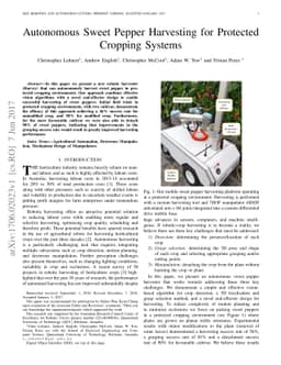Autonomous Sweet Pepper Harvesting for Protected Cropping Systems