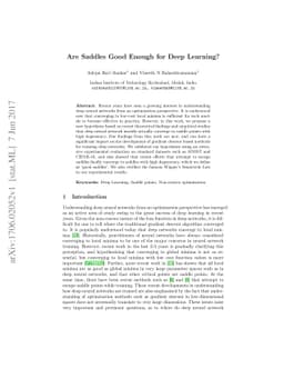 Are Saddles Good Enough for Deep Learning?