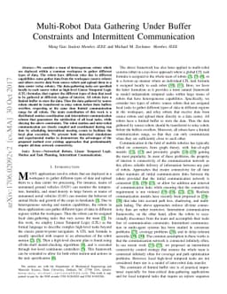 Multi-Robot Data Gathering Under Buffer Constraints and Intermittent
  Communication
