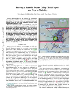 Steering a Particle Swarm Using Global Inputs and Swarm Statistics