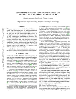 Sound Event Detection Using Spatial Features and Convolutional Recurrent
  Neural Network