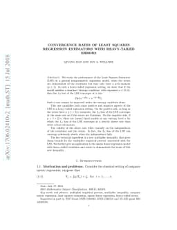 Convergence rates of least squares regression estimators with
  heavy-tailed errors
