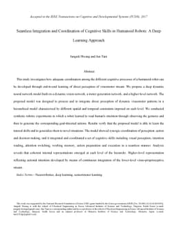 Seamless Integration and Coordination of Cognitive Skills in Humanoid
  Robots: A Deep Learning Approach
