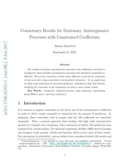 Consistency Results for Stationary Autoregressive Processes with
  Constrained Coefficients