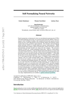 Self-Normalizing Neural Networks