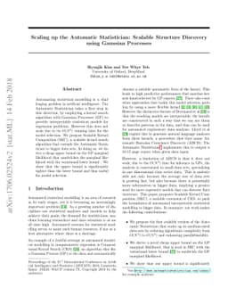 Scaling up the Automatic Statistician: Scalable Structure Discovery
  using Gaussian Processes