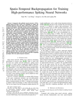 Spatio-Temporal Backpropagation for Training High-performance Spiking
  Neural Networks