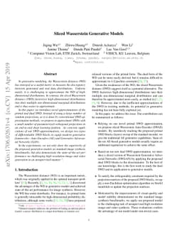 Sliced Wasserstein Generative Models