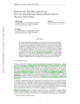 Enhancing The Reliability of Out-of-distribution Image Detection in
  Neural Networks