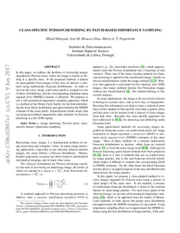 Class-specific Poisson denoising by patch-based importance sampling