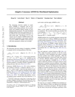 Adaptive Consensus ADMM for Distributed Optimization