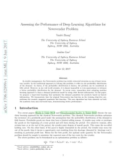 Assessing the Performance of Deep Learning Algorithms for Newsvendor
  Problem