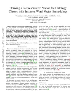 Deriving a Representative Vector for Ontology Classes with Instance Word
  Vector Embeddings