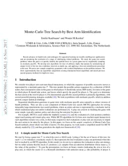 Monte-Carlo Tree Search by Best Arm Identification