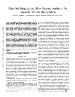 Manifold Regularized Slow Feature Analysis for Dynamic Texture
  Recognition