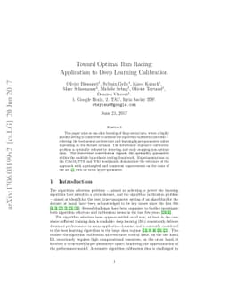 Toward Optimal Run Racing: Application to Deep Learning Calibration