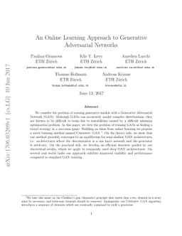 An Online Learning Approach to Generative Adversarial Networks