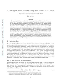 A Prototype Knockoff Filter for Group Selection with FDR Control