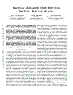 Recursive Multikernel Filters Exploiting Nonlinear Temporal Structure