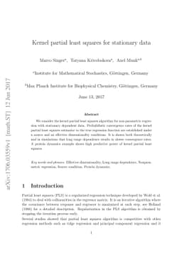 Kernel partial least squares for stationary data