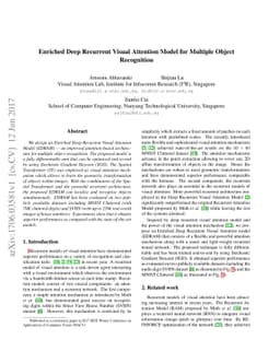 Enriched Deep Recurrent Visual Attention Model for Multiple Object
  Recognition