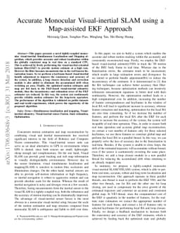 Accurate Monocular Visual-inertial SLAM using a Map-assisted EKF
  Approach