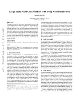 Large-Scale Plant Classification with Deep Neural Networks