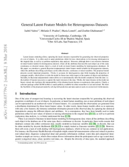 General Latent Feature Models for Heterogeneous Datasets
