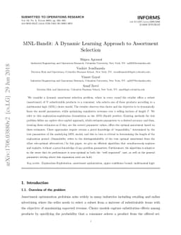 MNL-Bandit: A Dynamic Learning Approach to Assortment Selection
