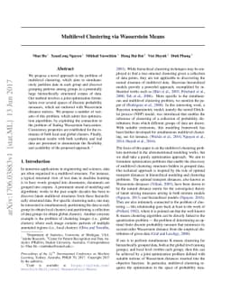 Multilevel Clustering via Wasserstein Means