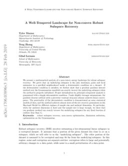 A Well-Tempered Landscape for Non-convex Robust Subspace Recovery