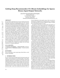 Getting deep recommenders fit: Bloom embeddings for sparse binary
  input/output networks