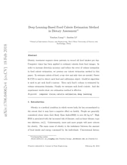 Deep Learning-Based Food Calorie Estimation Method in Dietary Assessment