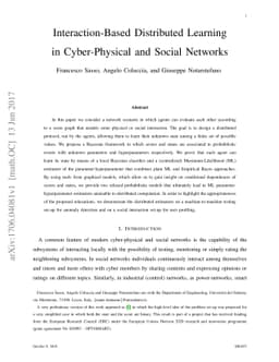 Interaction-Based Distributed Learning in Cyber-Physical and Social
  Networks